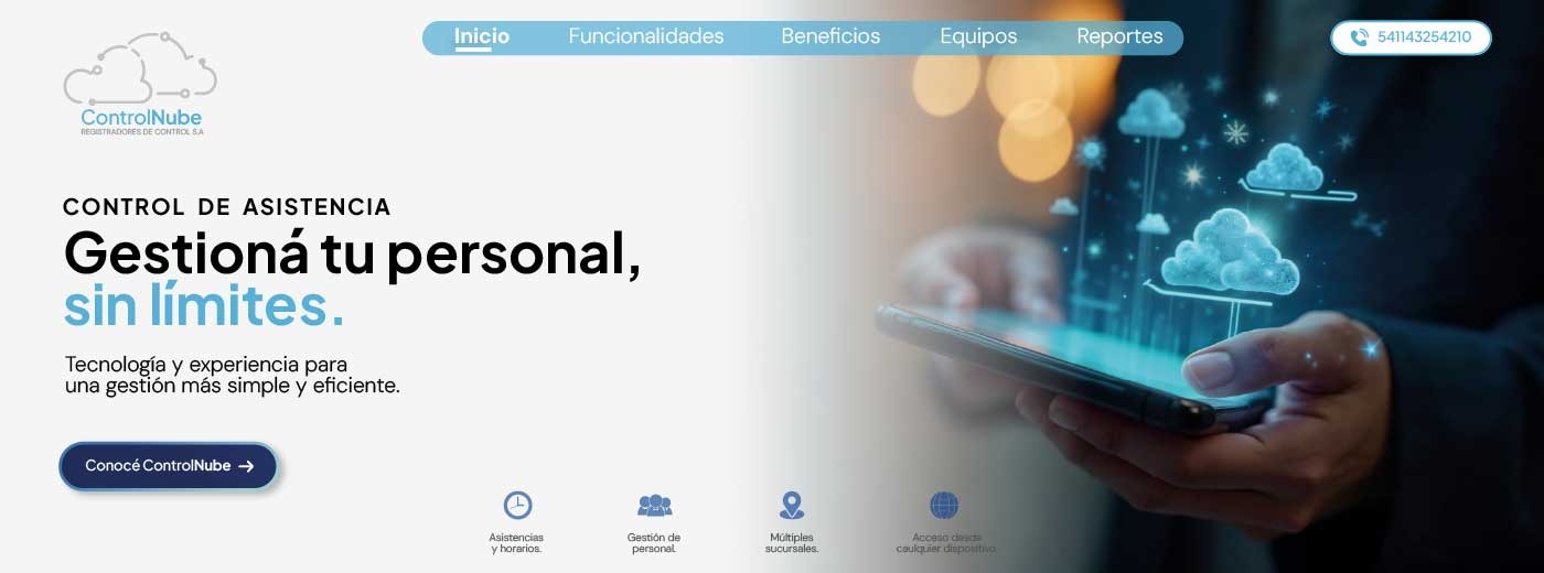 Dashboard de reportes de Control Nube
